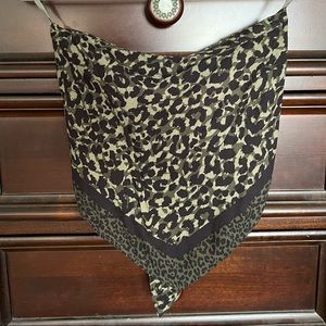 Hollister Green Leopard Print Tie Bandanna Tube Top
